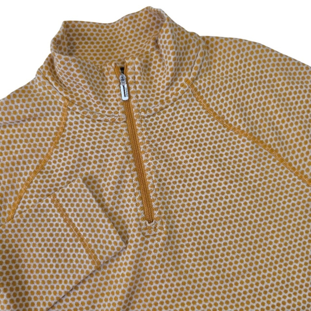 Smartwool Women L Quarter Zip Pullover Gold 100% Merino Wool Base Layer SW016375